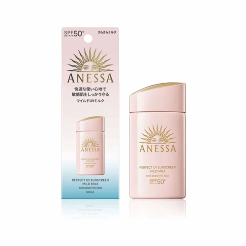 Kem chống nắng dạng sữa Anessa cho da nhạy cảm Anessa Perfect UV Sunscreen Mild Milk 60 của Nhật Bản