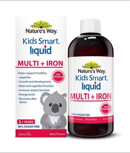 Nước uống bổ sung cho bé Nature's Way Kids Smart Liquid Multi + Iron 200ml của Úc