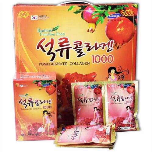 Nước Ép Lựu Đỏ Collagen 1000 Kanghwa Pomegranate Collagen 1000 Hộp 80ml x 30 gói của Hàn Quốc