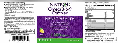 Viên uống Natrol Omega 3-6-9 Complex Lemon 1200 mg 90 viên của Mỹ