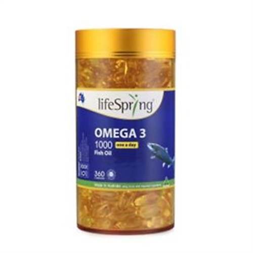 Dầu cá  Omega 3 Fish oil 1000mg hãng Lifespring 360 viên