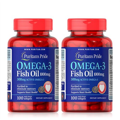 Viên dầu cá Puritan’s Pride Omega 3 Fish Oil 1000mg 100 viên