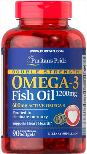 Viên dầu cá Puritan’s Pride Double Strenght Omega 3 Fish Oil 1200mg 90 viên