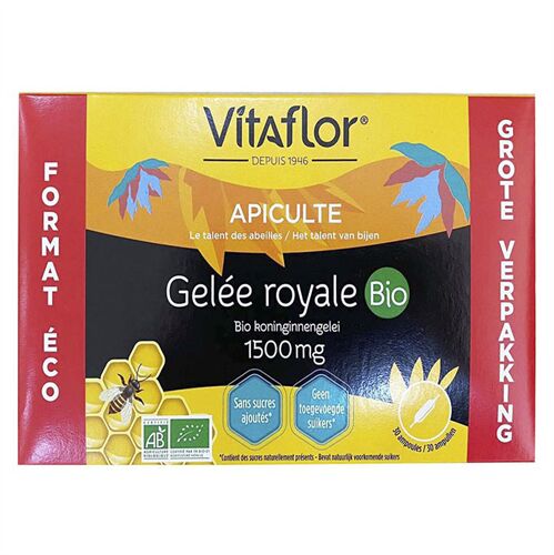 Sữa Ong Chúa Vitaflor Gelée Royale Bio 1500mg 30 ống của Pháp [date 1/2024]