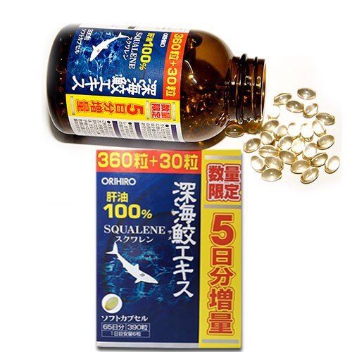 Viên uống dầu vi Cá Mập Squalene Orihiro 390 viên của Nhật Bản
