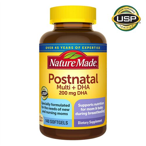 Viên uống bổ sung vitamin và khoáng chất Nature Made Postnatal multi+dha 140 viên của Mỹ dành cho mẹ sau sinh