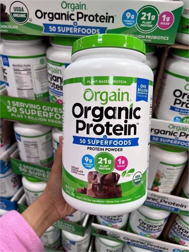 Bột Protein hữu cơ Orgain Organic Protein hộp 1.2kg vị creamy chocolate của Mỹ 