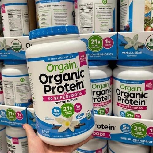 Bột Protein hữu cơ Orgain Organic Protein 50 Superfoods hộp 1.22kg vị vani của Mỹ 