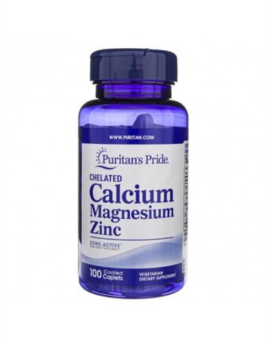 Chelated Calcium Magnesium Zinc Puritan's Pride 1000mg, hộp 100 viên - Viên canci Mỹ