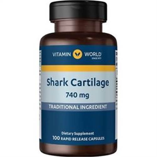Sụn cá mập Shark cartilage 750mg 100 viên hãng Vitamin World của Mỹ mẫu mới