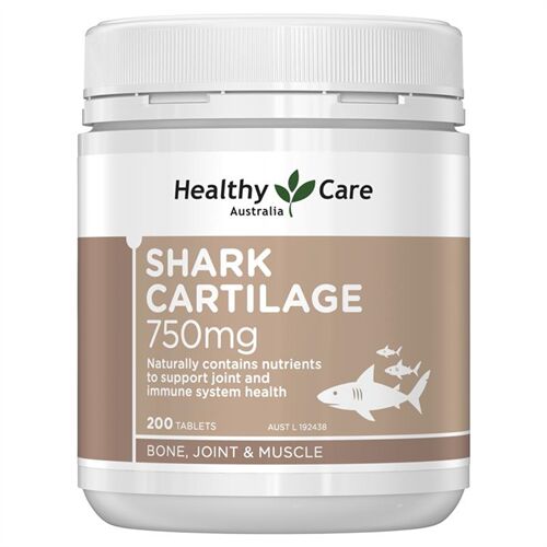 Sụn cá mập Healthy Care Shark Cartilage 750mg hộp 200 viên của Úc