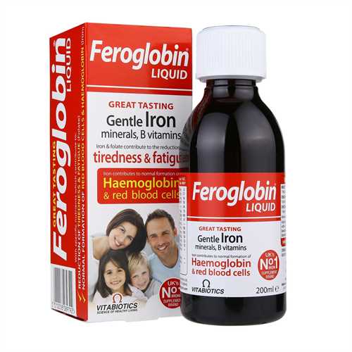 Siro Feroglobin Liquid Gentle Iron minerals, B Vitamins 200ml của Anh