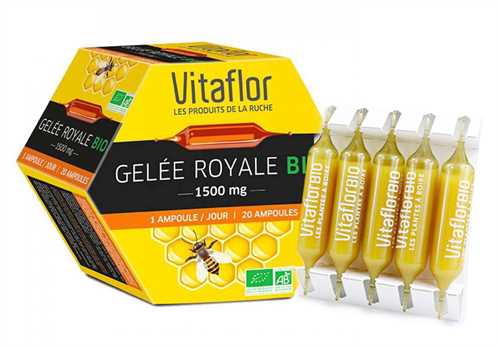 Sữa Ong Chúa Vitaflor Gelée Royale Bio 1500mg 20 ống của Pháp