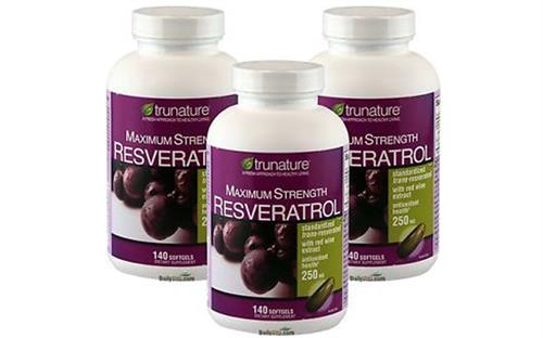 Resveratrol Trunature 250mg hộp 140 viên - Thuốc chống oxy hóa, bảo vệ tim mạch của Mỹ