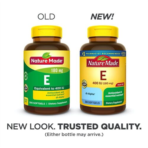 Nature Made Vitamin E 400 iu - Chống lão hóa, tốt cho tim mạch hộp 300 viên