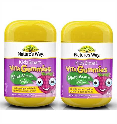 Kẹo Vita Gummies Kids Smart Nature's Way 60 viên của Úc hỗ trợ bổ sung Vitamin và rau củ quả cho bé