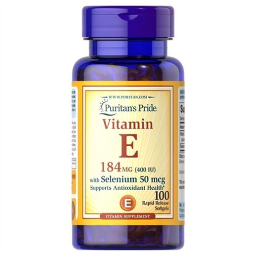 Vitamin E 400 iu with Selenium 50 mcg hộp 100 viên Puritan Pride của Mỹ