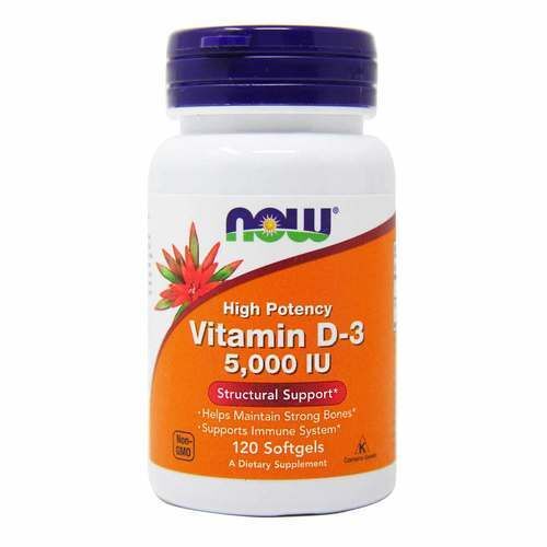 Viên uống Vitamin D-3 5000 IU Now 120 viên của Mỹ