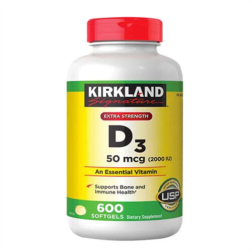 Vitamin D3 Kirkland 2000IU Mỹ hộp 600 viên - Tăng cường phát triển xương.