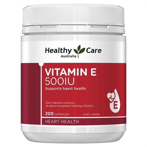 Viên uống Healthycare Vitamin E 500IU hộp 200 viên của Úc