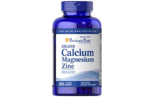 Chelated Calcium Magnesium Zinc Puritan's Pride 1000mg, hộp 250 viên - Viên canci Mỹ