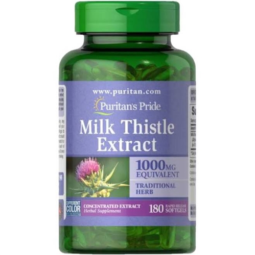 Milk Thistle 1000mg Puritan Pride hộp 180 viên - Thực phẩm chức năng bổ gan của Mỹ 