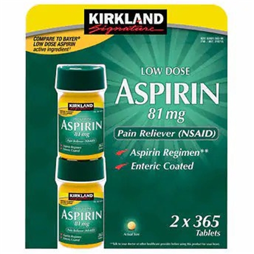 Viên uống giảm đau Kirkland Low Dose Aspirin của Mỹ hai hộp 365 viên