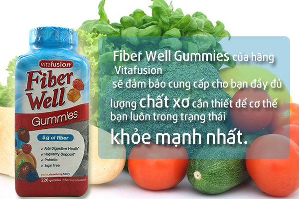 Fiber Well Gummies - vien bổ xung chất xơ hop 220 vien