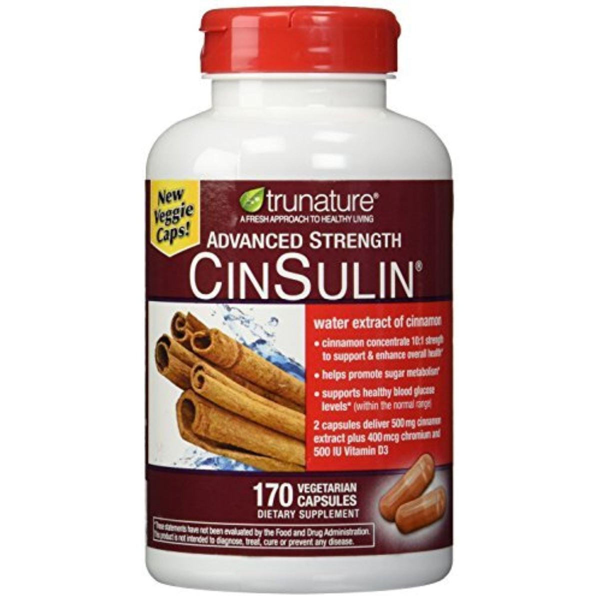 Viên uống Trunature Advanced Strength Cinsulin Cinnamon 170 viên của Mỹ